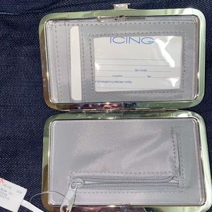 Icing Snakeskin Fabric Print Hard Cover Wallet-3 Card Slots&Zippered Coins